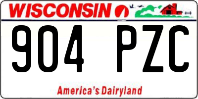 WI license plate 904PZC