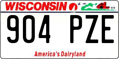 WI license plate 904PZE
