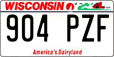 WI license plate 904PZF
