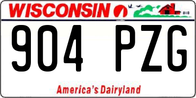 WI license plate 904PZG