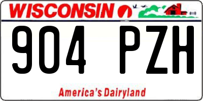 WI license plate 904PZH