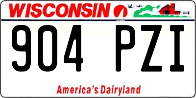 WI license plate 904PZI