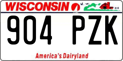 WI license plate 904PZK