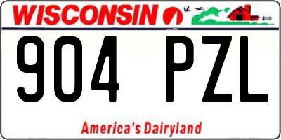 WI license plate 904PZL
