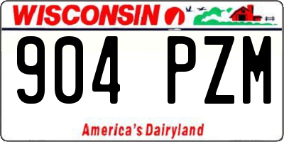 WI license plate 904PZM