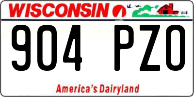 WI license plate 904PZO