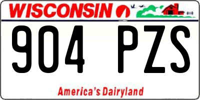 WI license plate 904PZS
