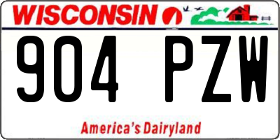 WI license plate 904PZW