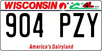 WI license plate 904PZY