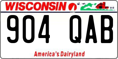 WI license plate 904QAB
