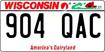 WI license plate 904QAC