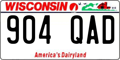WI license plate 904QAD