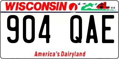 WI license plate 904QAE