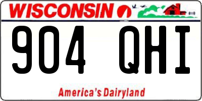 WI license plate 904QHI