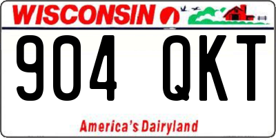 WI license plate 904QKT