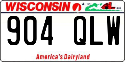 WI license plate 904QLW