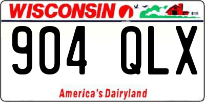 WI license plate 904QLX