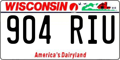 WI license plate 904RIU