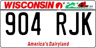 WI license plate 904RJK