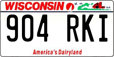 WI license plate 904RKI