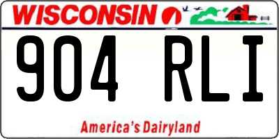 WI license plate 904RLI