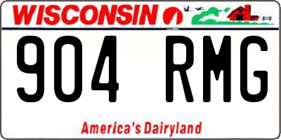 WI license plate 904RMG
