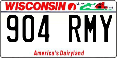 WI license plate 904RMY