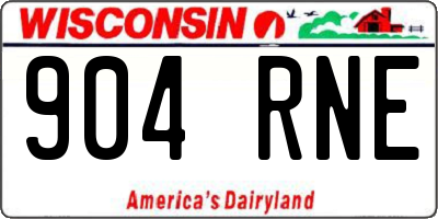 WI license plate 904RNE