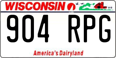 WI license plate 904RPG