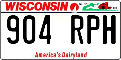 WI license plate 904RPH