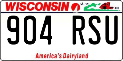 WI license plate 904RSU