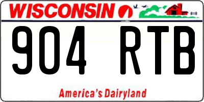 WI license plate 904RTB