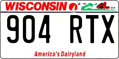 WI license plate 904RTX