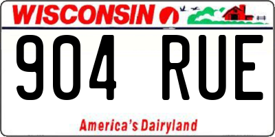 WI license plate 904RUE