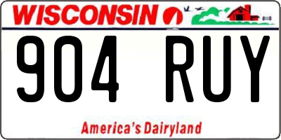 WI license plate 904RUY