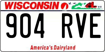 WI license plate 904RVE