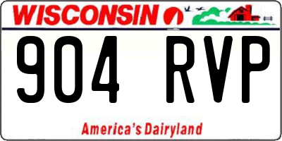 WI license plate 904RVP