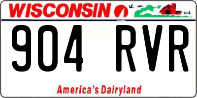 WI license plate 904RVR