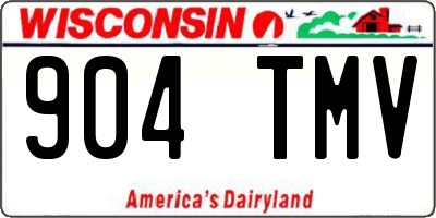 WI license plate 904TMV