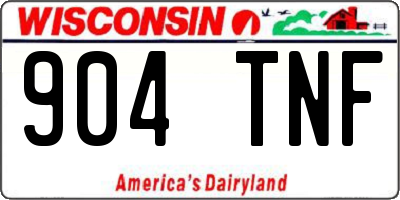 WI license plate 904TNF