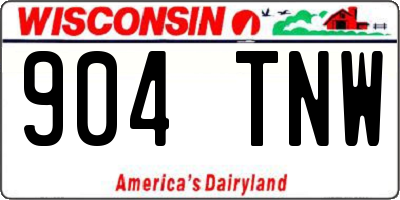 WI license plate 904TNW