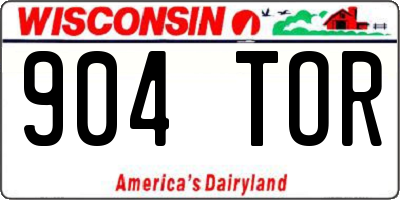 WI license plate 904TOR