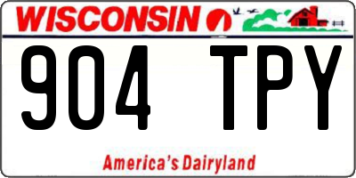 WI license plate 904TPY