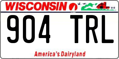 WI license plate 904TRL