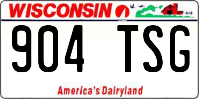 WI license plate 904TSG