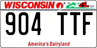 WI license plate 904TTF