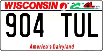 WI license plate 904TUL