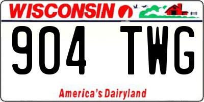 WI license plate 904TWG