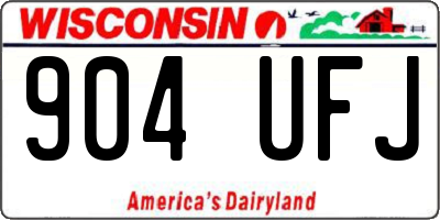 WI license plate 904UFJ