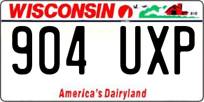 WI license plate 904UXP